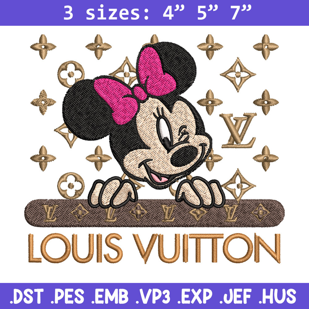 Minnie louis vuitton Embroidery Design, Lv Embroidery, Brand Embroidery, Logo shirt, Embroidery File, Digital download.jpg