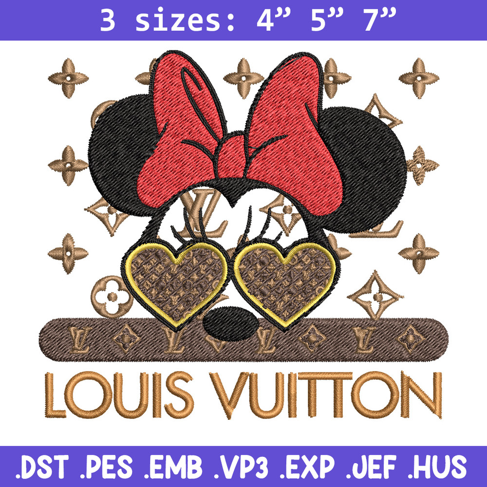 Minnie love lv Embroidery Design, Lv Embroidery, Embroidery File, Brand Embroidery, Logo shirt, Digital download.jpg