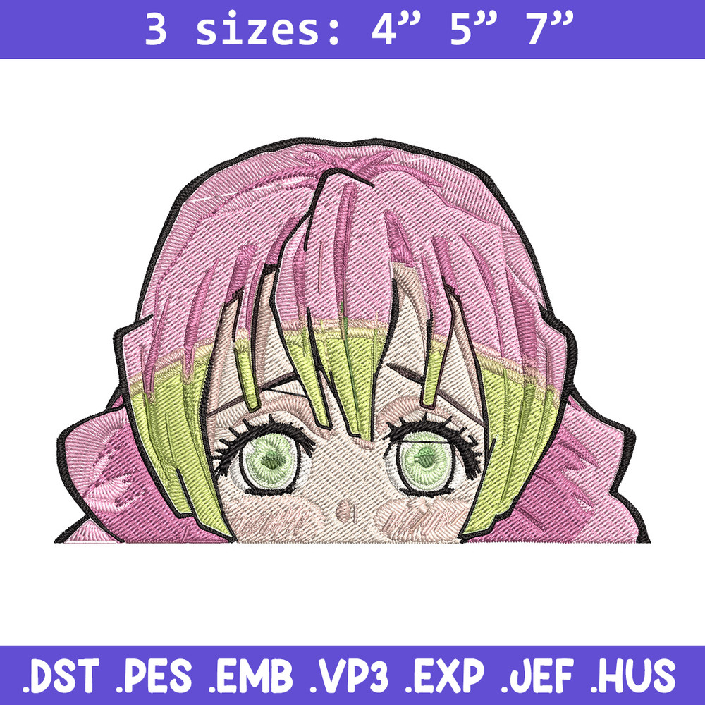 Mitsuri Peeker Embroidery Design, Demon slayer Embroidery, Embroidery File, Anime Embroidery, Digital download.jpg