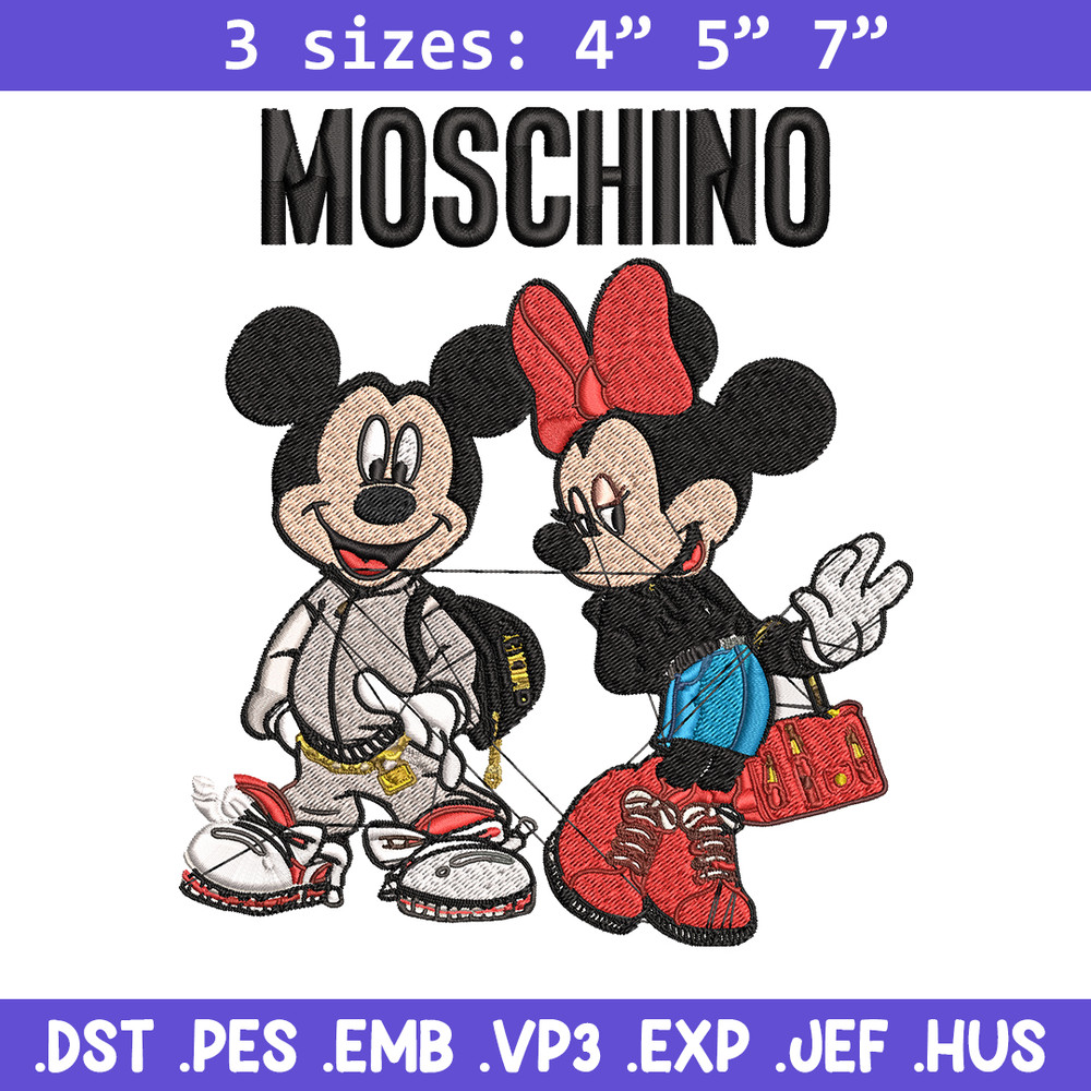 Moschino Mickey and Minnie mouse Embroidery design, Disney Embroidery, cartoon design, Embroidery File, Digital download.jpg