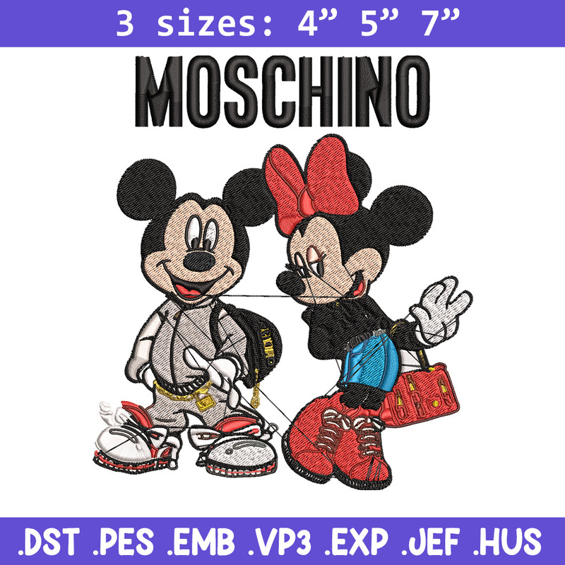 Moschino Mickey and Minnie mouse Embroidery design, Disney Embroidery, cartoon design, Embroidery File, Digital download.jpg