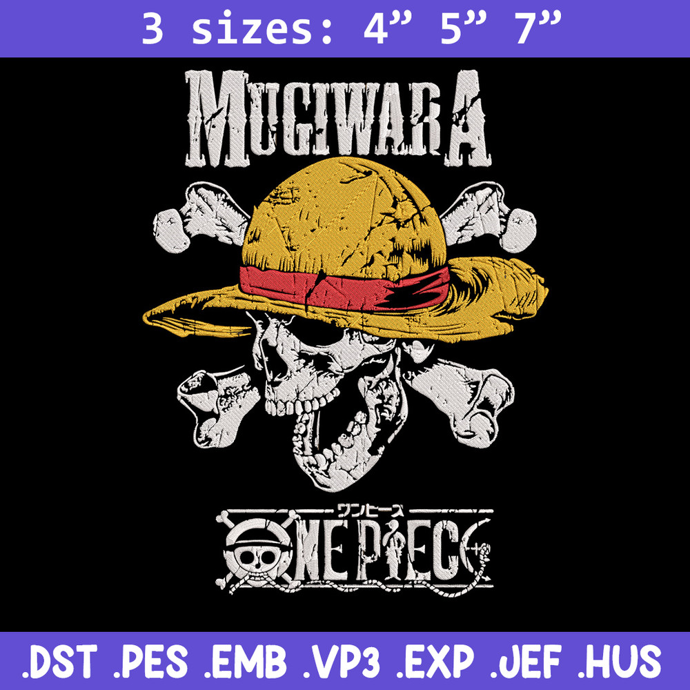 Mugiwara Embroidery Design,One piece Embroidery, Embroidery File, Anime Embroidery, Anime shirt, Digital download.jpg