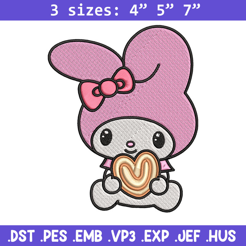 My Melody Embroidery Design, My Melody cartoon Embroidery, Embroidery File, Cartoon shirt, Digital download..jpg