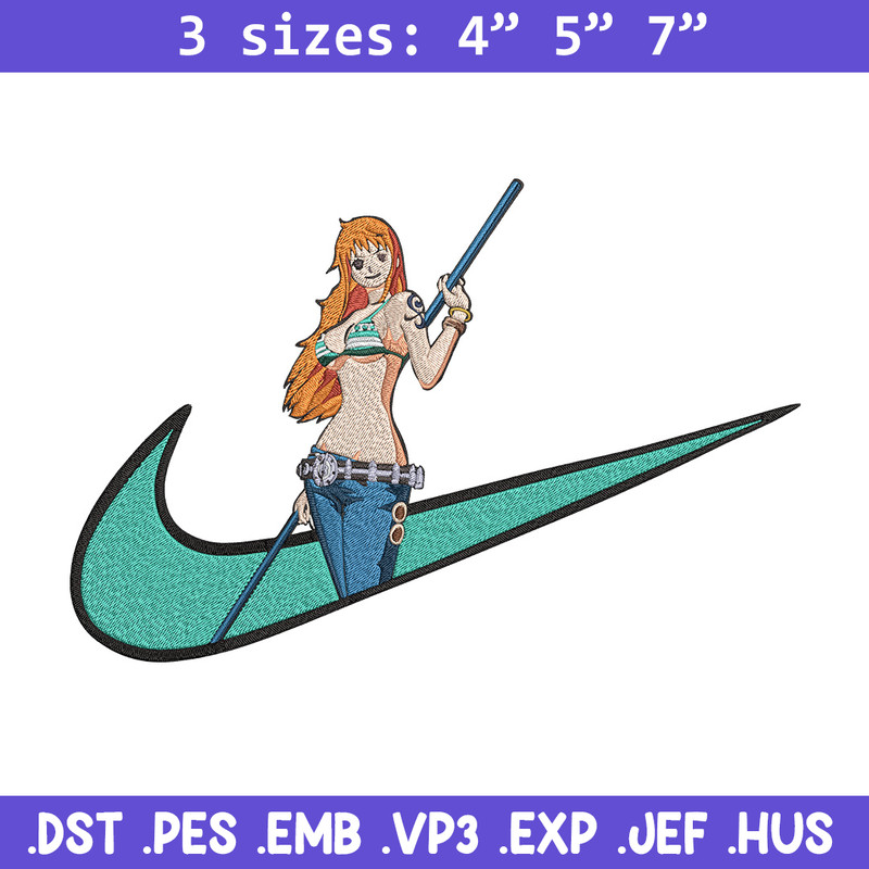 Nami x nike Embroidery Design, One piece Embroidery, Embroidery File, Nike Embroidery, Anime shirt, Digital download.jpg