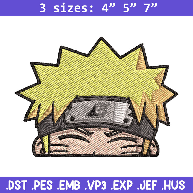 Naruto Peeker Embroidery Design, Naruto Embroidery, Embroidery File, Anime Embroidery, Anime shirt, Digital download.jpg
