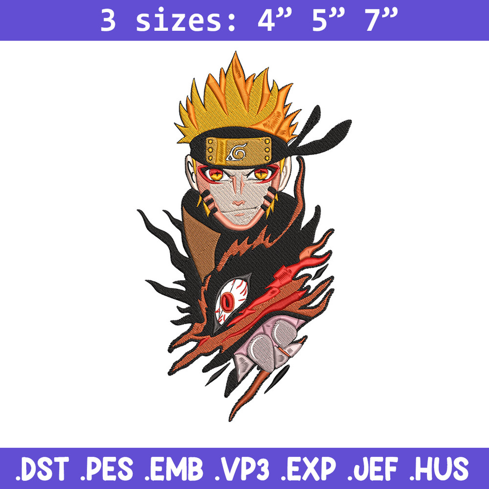 Naruto x kurama Embroidery Design, Naruto Embroidery, Embroidery File, Anime Embroidery, Anime shirt, Digital download..jpg