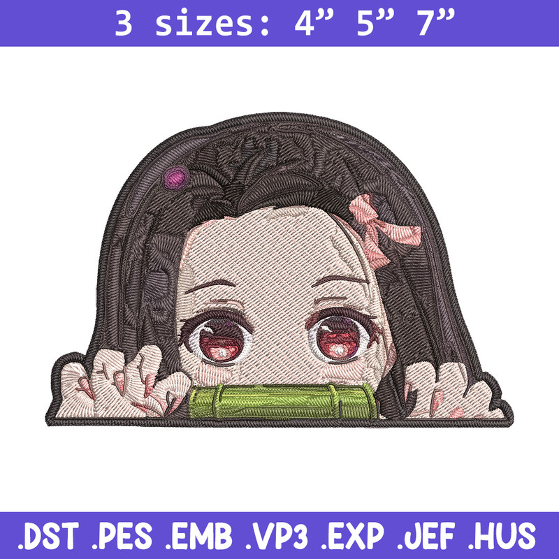Nezuko chibi Embroidery Design, Demon slayer Embroidery, Embroidery File, Anime Embroidery, Digital download.jpg