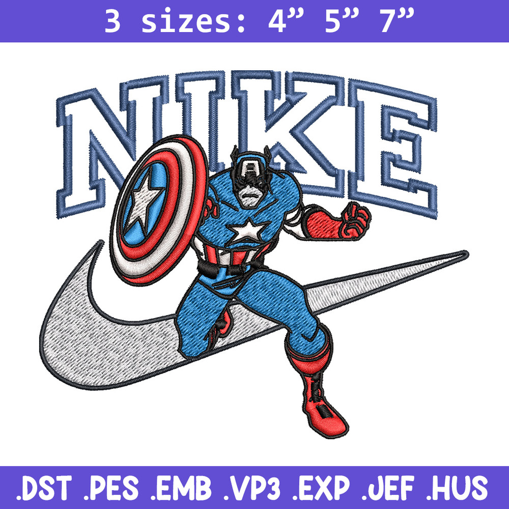 Nike captain america Embroidery Design, Brand Embroidery, Nike Embroidery, Embroidery File, Logo shirt, Digital download.jpg