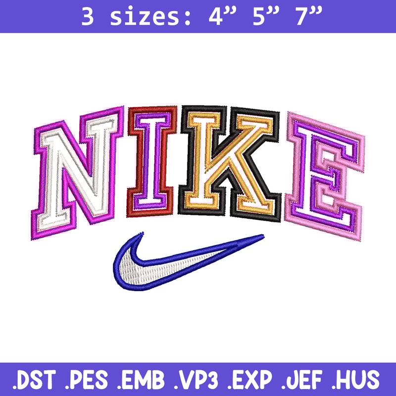 Nike color embroidery design, Nike embroidery, Nike design, Embroidery shirt, Embroidery file,Digital download.jpg