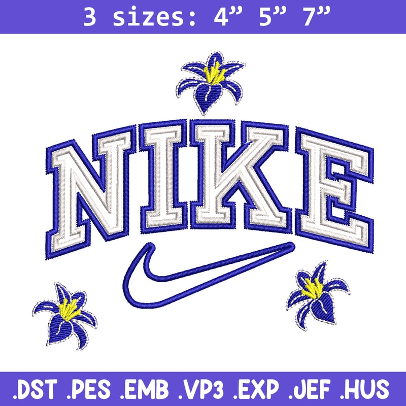 Nike flower embroidery design, Flower embroidery, Nike design, Embroidery shirt, Embroidery file, Digital download.jpg