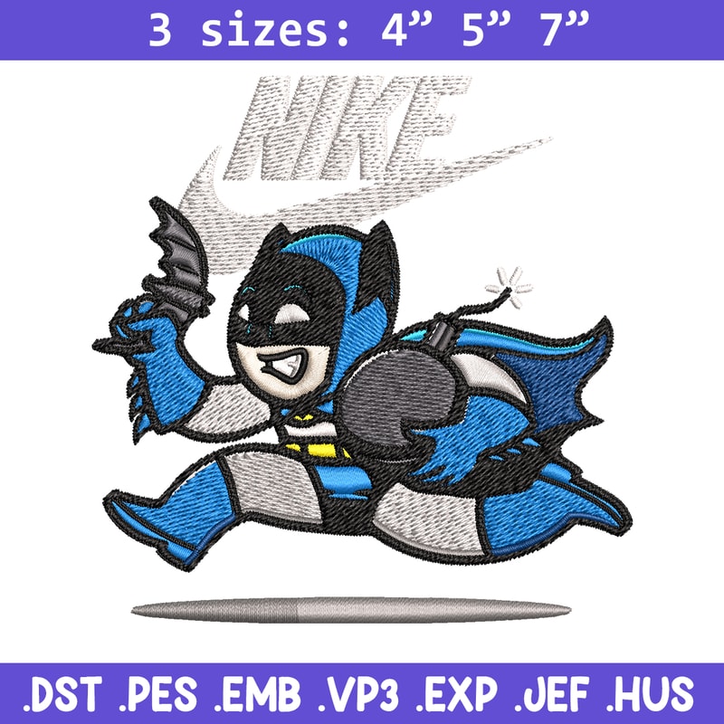 Nike Funny Batman Embroidery design, Batman cartoon Embroidery, Nike design, Embroidery file, Instant download..jpg