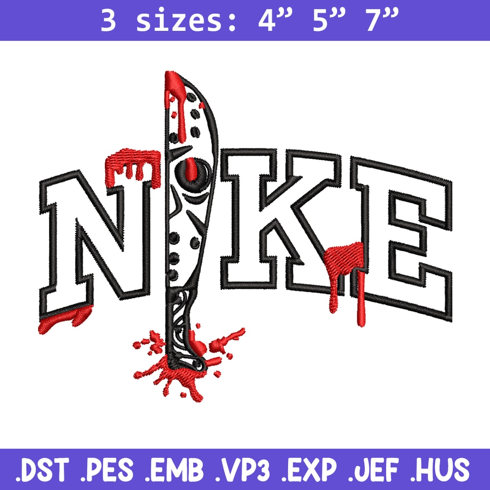 Nike Jason Voorhees Embroidery design, Horror Embroidery, nike design, Embroidery File, logo shirt, Digital download..jpg