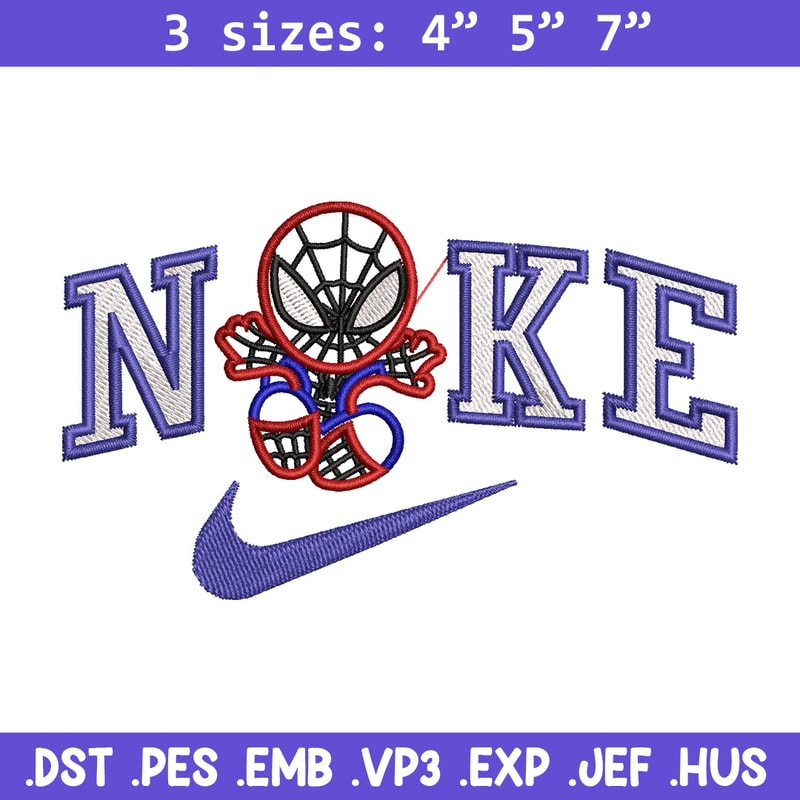 Nike spiderman embroidery design, Marvel embroidery, Nike design, Embroidery file,Embroidery shirt, Digital download.jpg