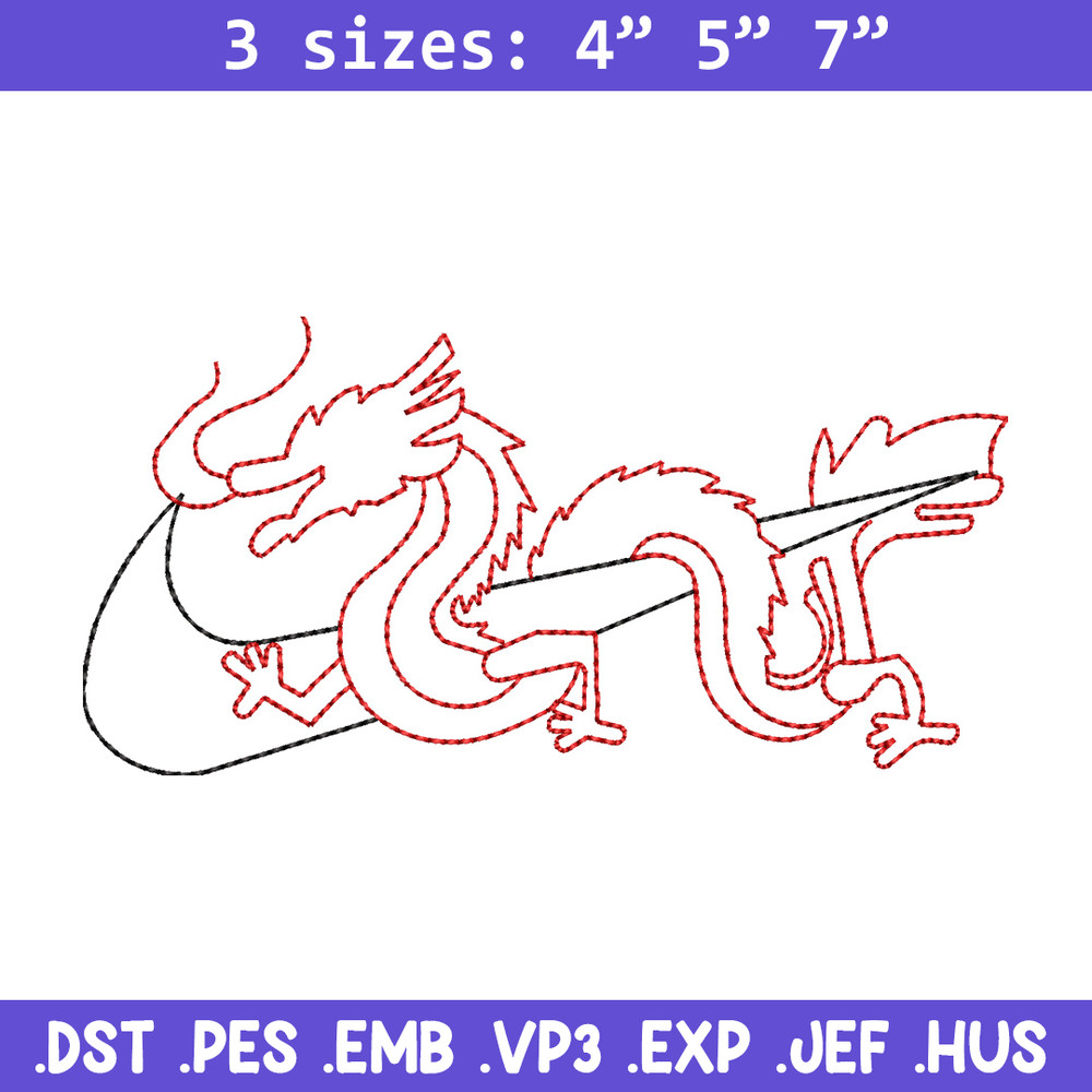 Nike x dragon asian embroidery design, Dragon embroidery, Nike design,Embroidery shirt,Embroidery file, Digital download.jpg