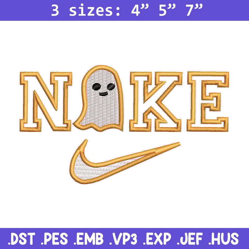 Nike x ghost horror embroidery design, Ghost embroidery, Nike design, Embroidery shirt, Embroidery file,Digital download.jpg