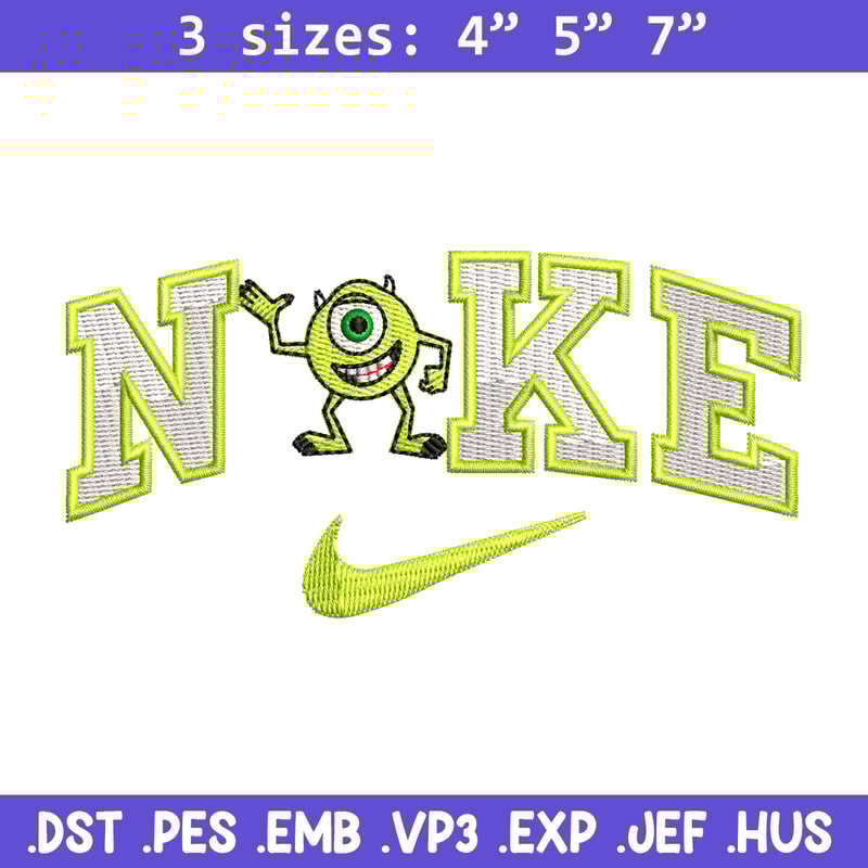 Nike x mike embroidery design, Disney embroidery, Nike design, Embroidery shirt, Embroidery file, Digital download.jpg