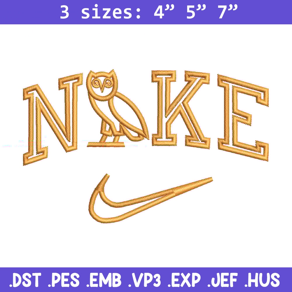 Nike x owl embroidery design, Owl embroidery, Nike design, Embroidery file, Embroidery shirt, Digital download.jpg