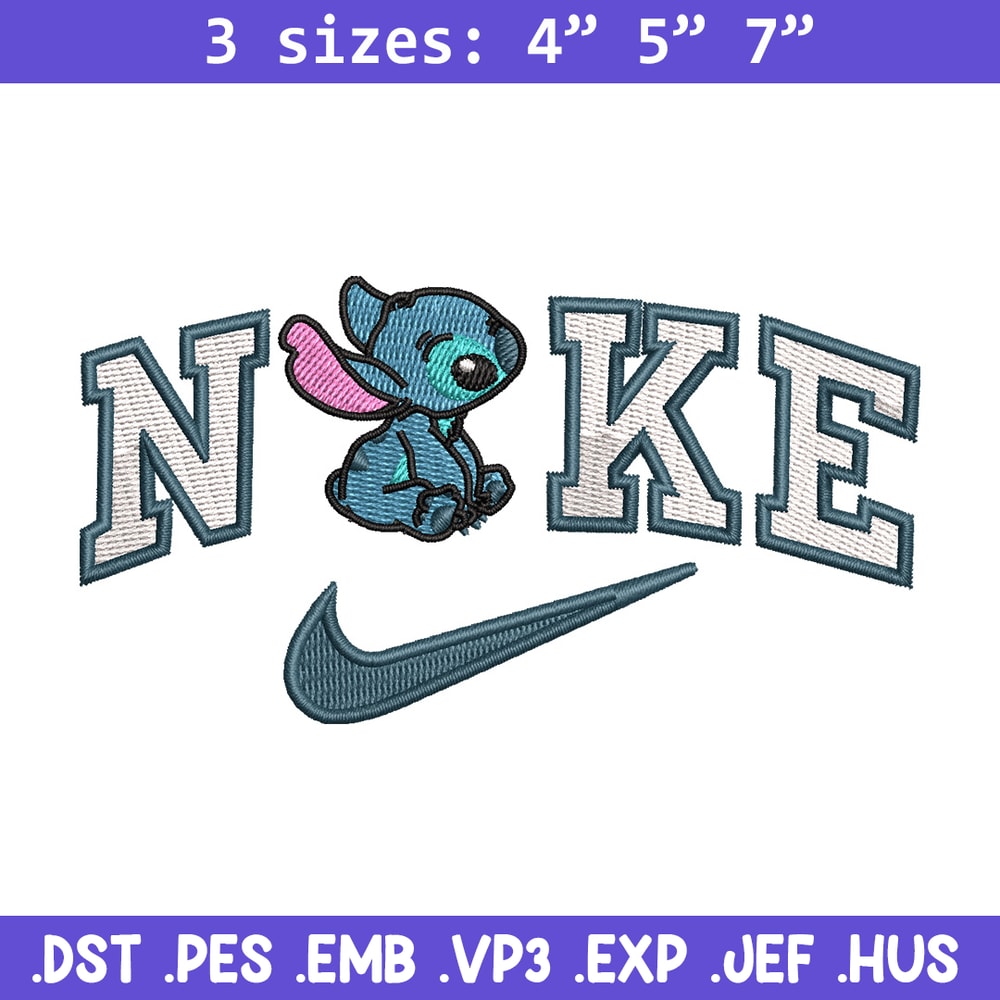 Nike x stitch cute embroidery design, Stitch embroidery,Nike design, Embroidery shirt, Embroidery file, Digital download.jpg