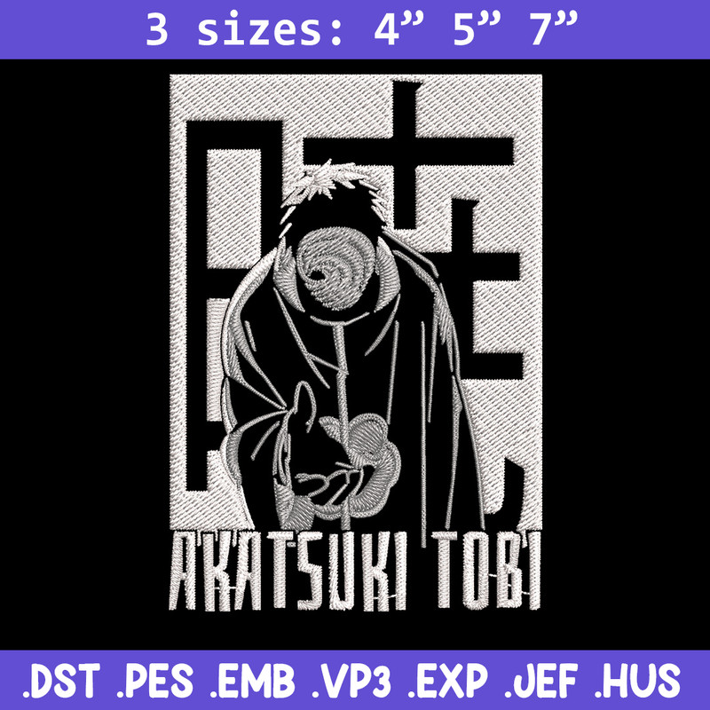 Obito Poster Embroidery Design, Naruto Embroidery, Embroidery File, Anime Embroidery,Anime shirt, Digital download..jpg