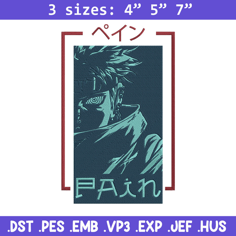 Pain poster Embroidery Design, Naruto Embroidery, Embroidery File, Anime Embroidery, Anime shirt, Digital download..jpg