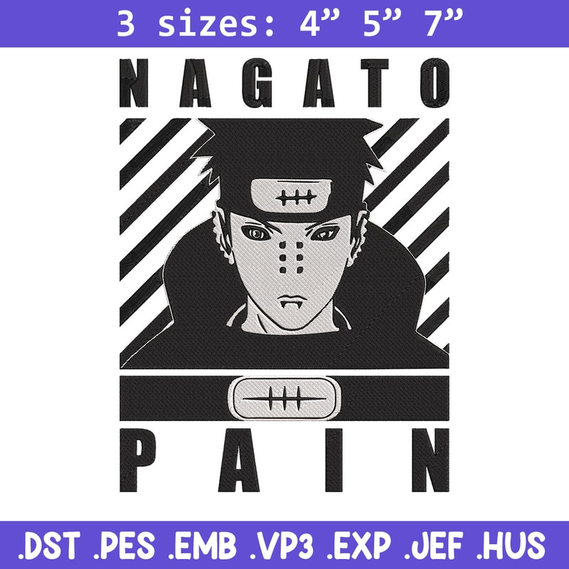 Pain poster Embroidery Design, Naruto Embroidery, Embroidery File, Anime Embroidery, Anime shirt, Digital download.jpg
