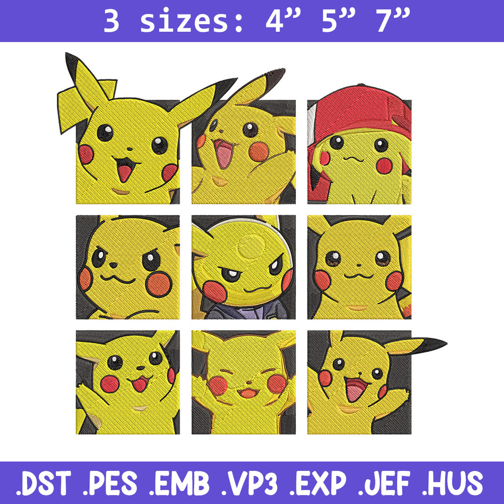 Pikachu mode Embroidery Design, Pokemon Embroidery, Embroidery File, Anime Embroidery, Anime shirt, Digital download..jpg