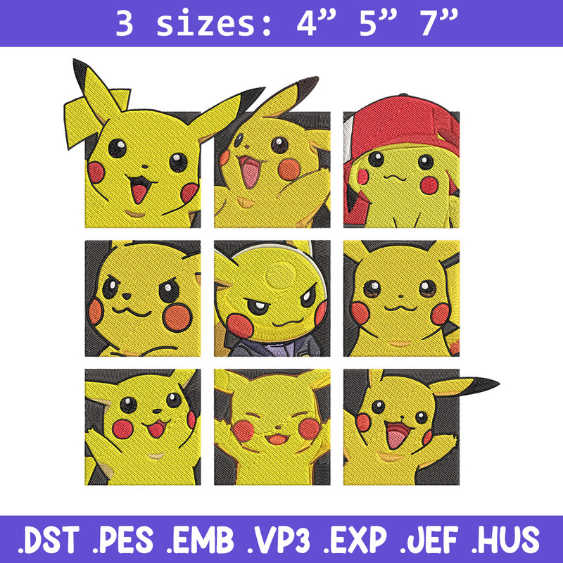 Pikachu mode Embroidery Design, Pokemon Embroidery, Embroidery File, Anime Embroidery, Anime shirt, Digital download..jpg