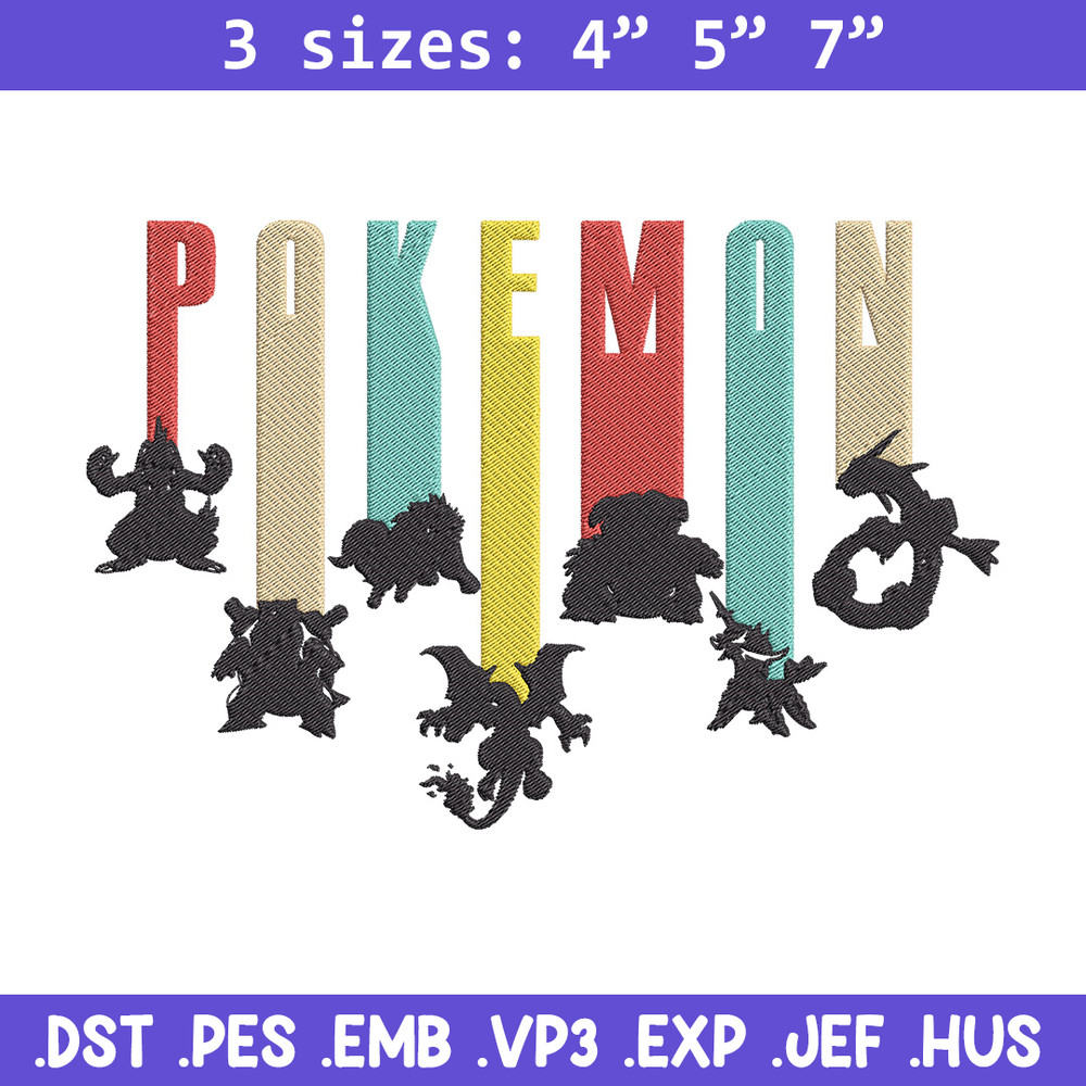 Pokemon poster Embroidery Design, Pokemon Embroidery, Embroidery File, Anime Embroidery, Anime shirt, Digital download.jpg
