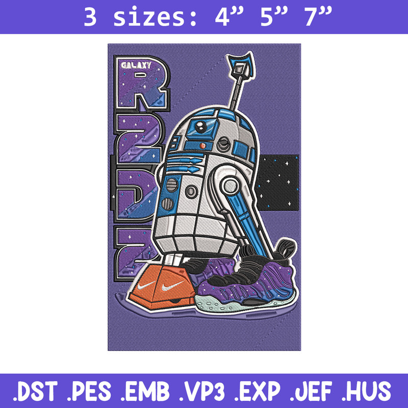 R2 D2 poster Embroidery Design, Star Wars Embroidery, Embroidery File, Anime Embroidery, Anime shirt, Digital download.jpg