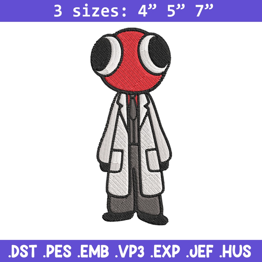 Red Rainbow Embroidery Design, Rainbow Friends Embroidery, Embroidery File, Anime Embroidery, Digital download.jpg