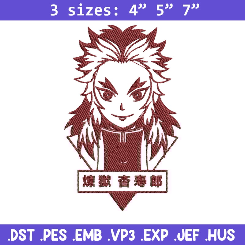 Rengoku poster Embroidery Design, Demon slayer Embroidery, Embroidery File, Anime Embroidery, Digital download..jpg