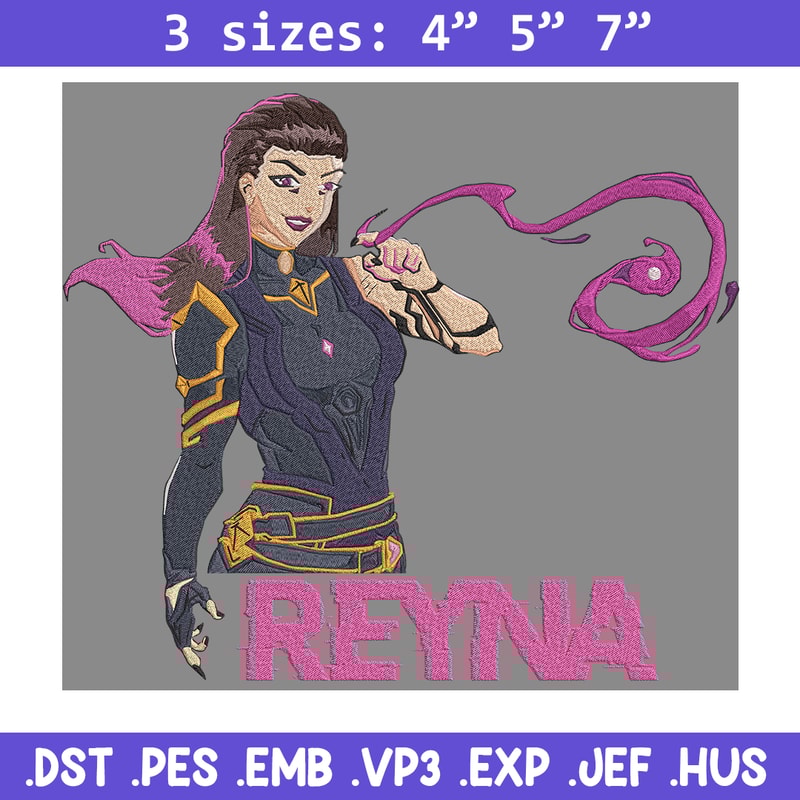 Reyna poster Embroidery Design, Valorant Embroidery, Embroidery File, Anime Embroidery, Anime shirt, Digital download.jpg