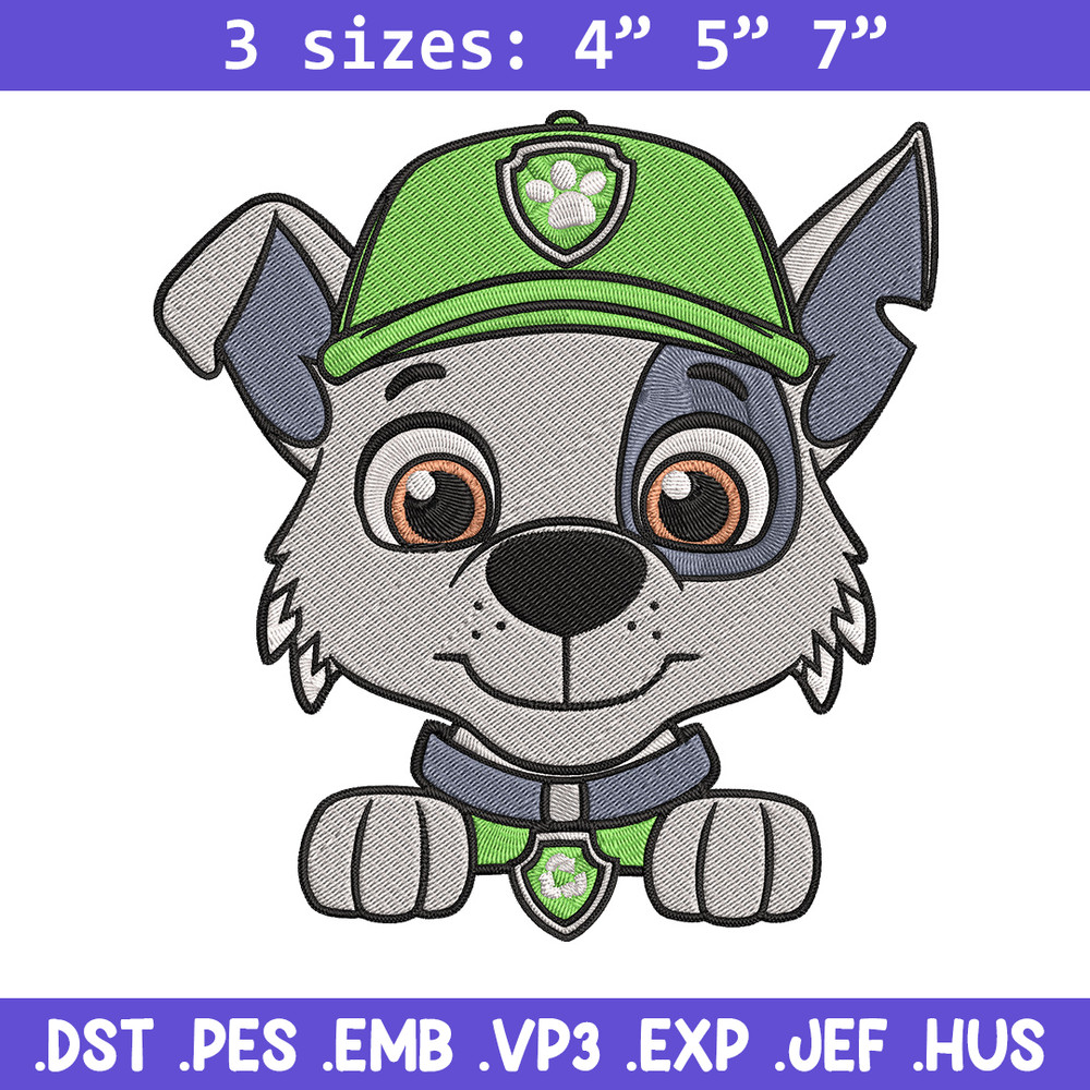 Rocky dog Embroidery Design, Paw patrol Embroidery, Embroidery File, Anime Embroidery, Anime shirt, Digital download.jpg