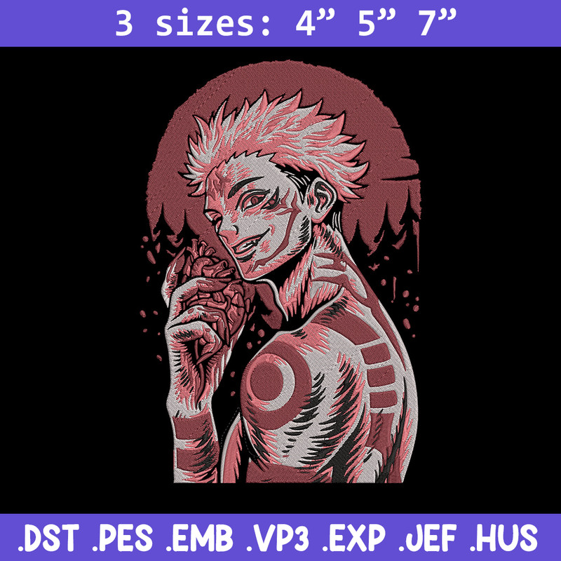 Ryomen Sukuna Embroidery Design, Jujutsu Embroidery,Embroidery File, Anime Embroidery, Anime shirt, Digital download.jpg