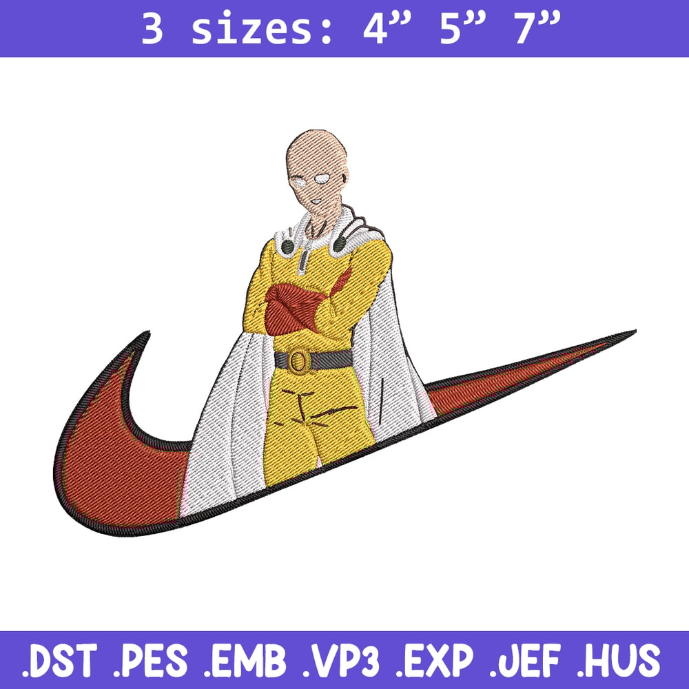 Saitama nike Embroidery Design,One punch man Embroidery, Embroidery File, Nike Embroidery, Anime shirt,Digital download.jpg