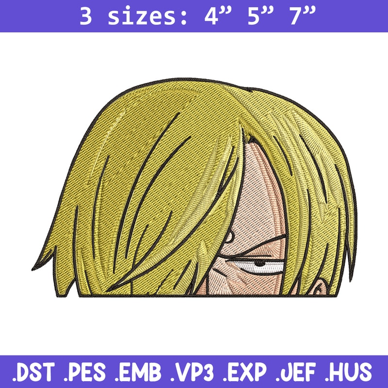 Sanji Peeker Embroidery Design, One piece Embroidery, Embroidery File, Anime Embroidery, Anime shirt, Digital download.jpg