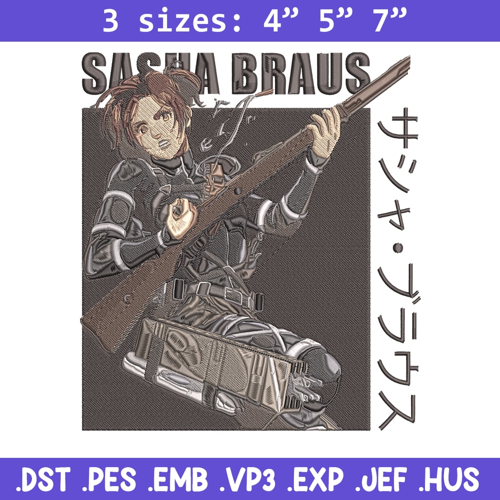 Sasha Blouse Embroidery Design, Aot Embroidery, Embroidery File, Anime Embroidery, Anime shirt, Digital download.jpg