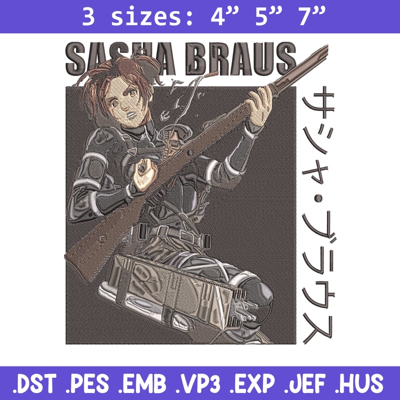 Sasha Blouse Embroidery Design, Aot Embroidery, Embroidery File, Anime Embroidery, Anime shirt, Digital download.jpg