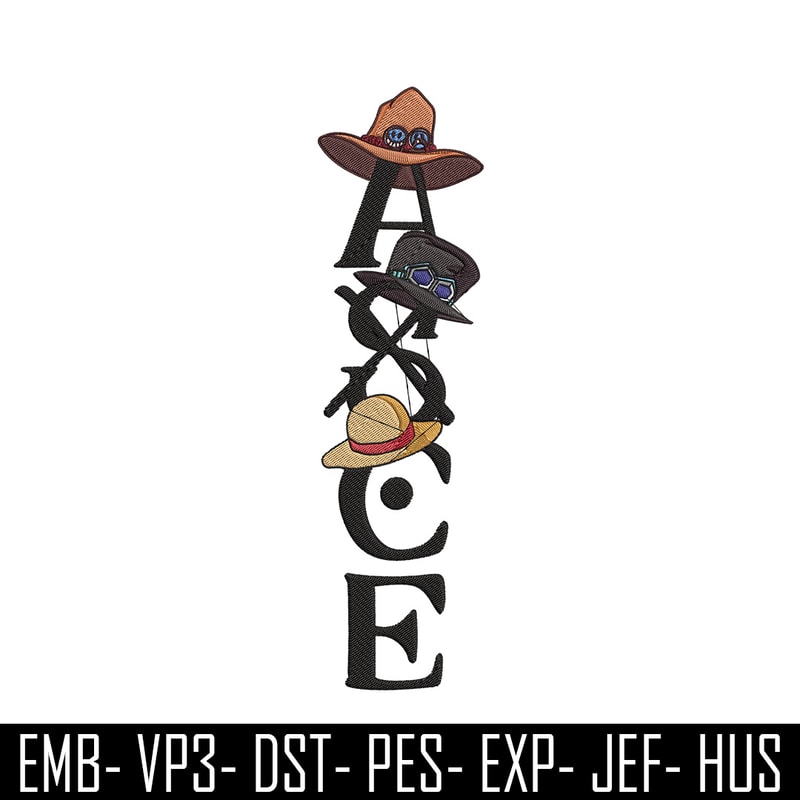 Ace tattoo Embroidery Design, One piece Embroidery, Embroidery File, Anime Embroidery, Anime shirt, Digital download.jpg