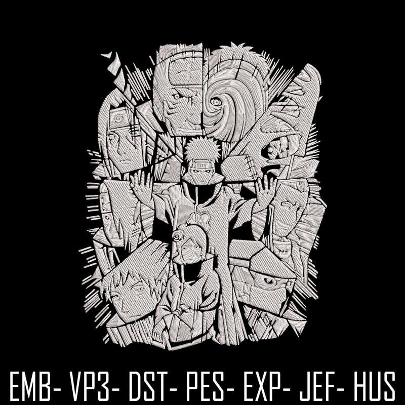 Akatsuki poster Embroidery Design, Naruto Embroidery, Embroidery File, Anime Embroidery, Anime shirt, Digital download.jpg