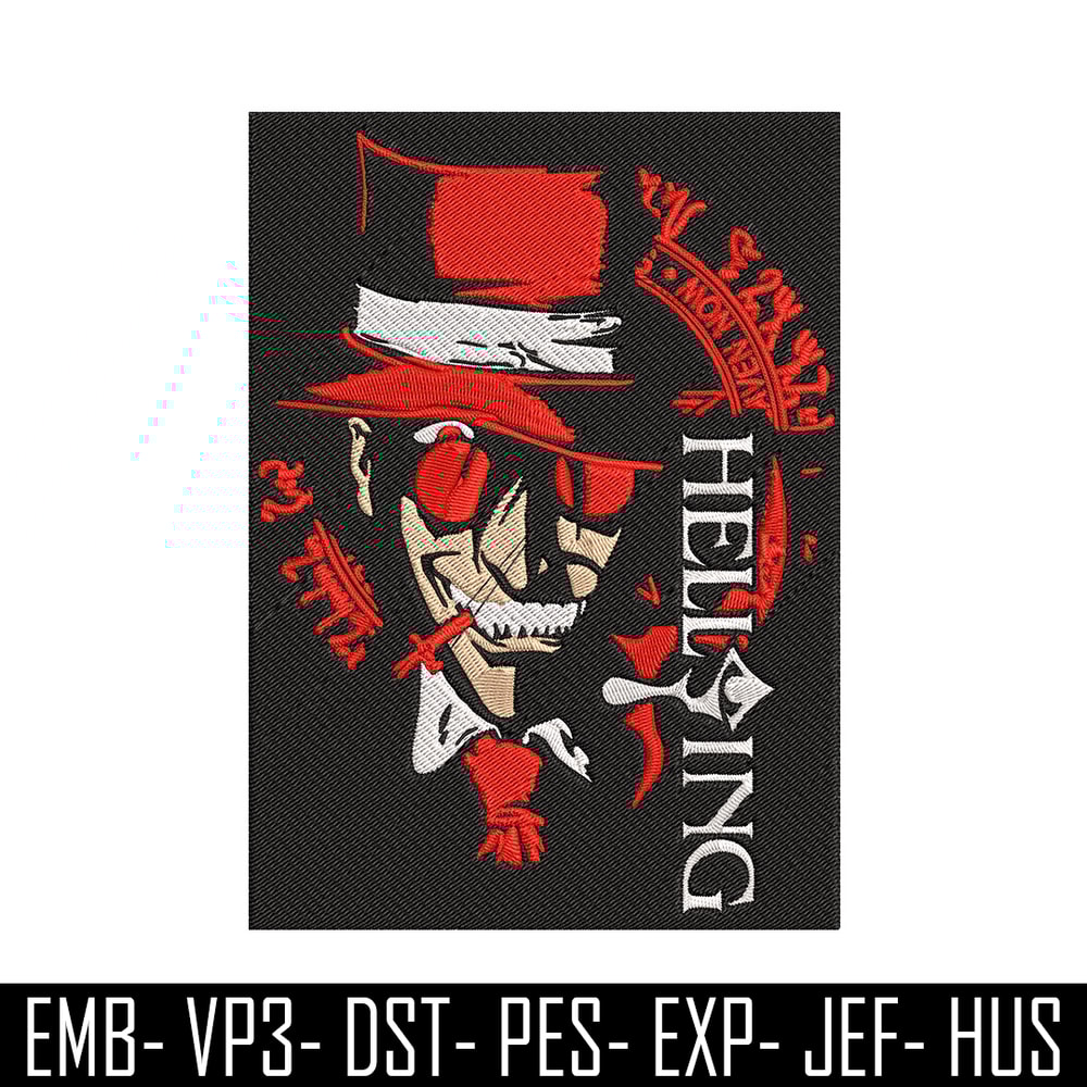 Alucard Poster Embroidery Design, Hellsing Embroidery, Embroidery File, Anime Embroidery, Anime shirt, Digital download.jpg