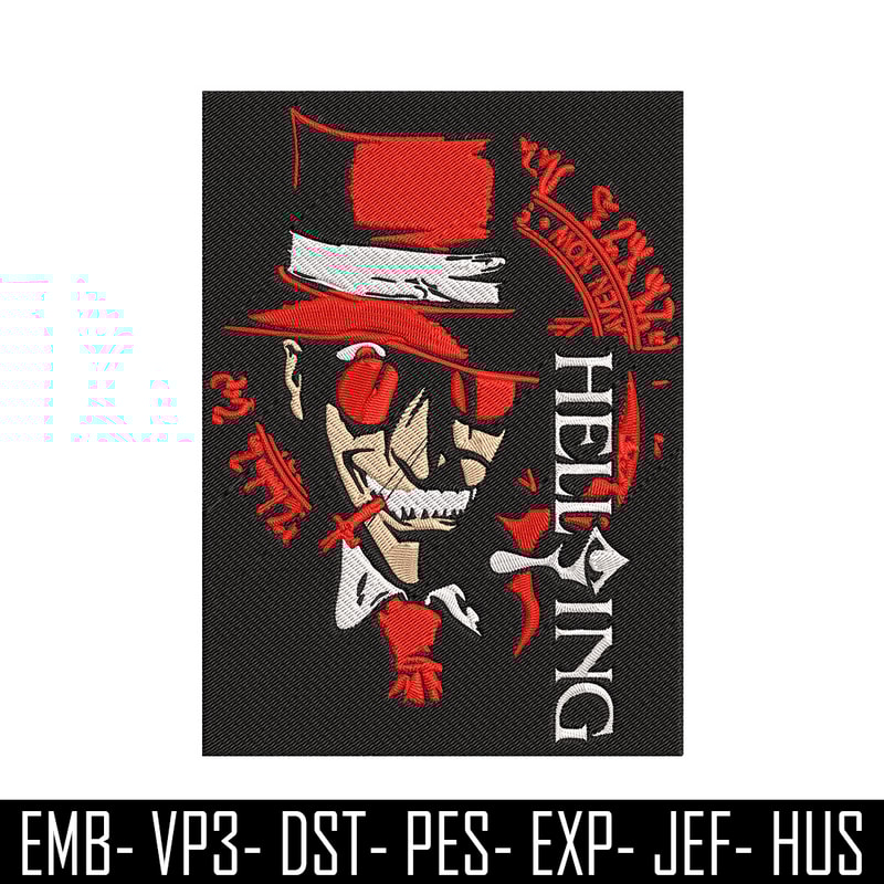 Alucard Poster Embroidery Design, Hellsing Embroidery, Embroidery File, Anime Embroidery, Anime shirt, Digital download.jpg
