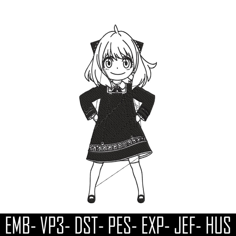 Anya Forger Embroidery Design, Spy x family Embroidery, Embroidery File, Anime Embroidery, Anime shirt, Digital download.jpg