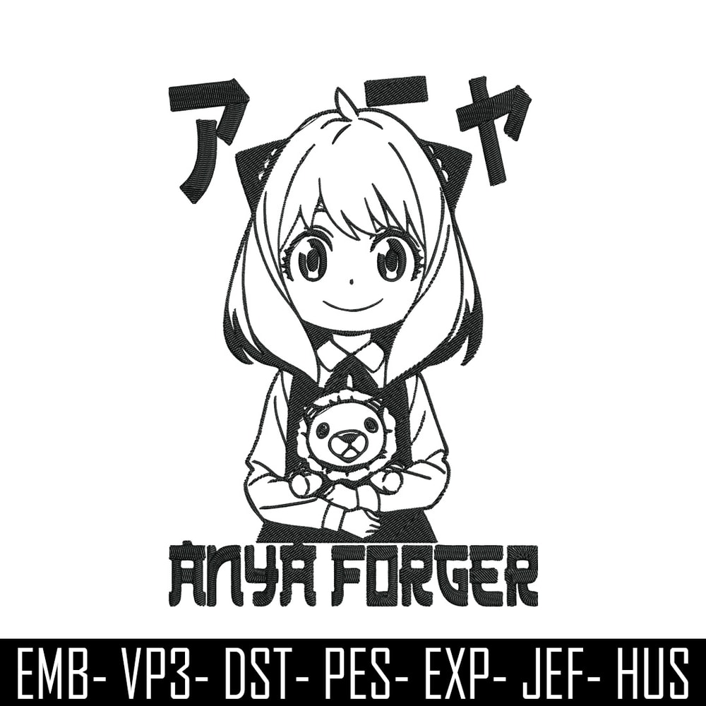 Anya forger Embroidery Design, Spy x family Embroidery, Embroidery File, Anime Embroidery, Digital download.jpg