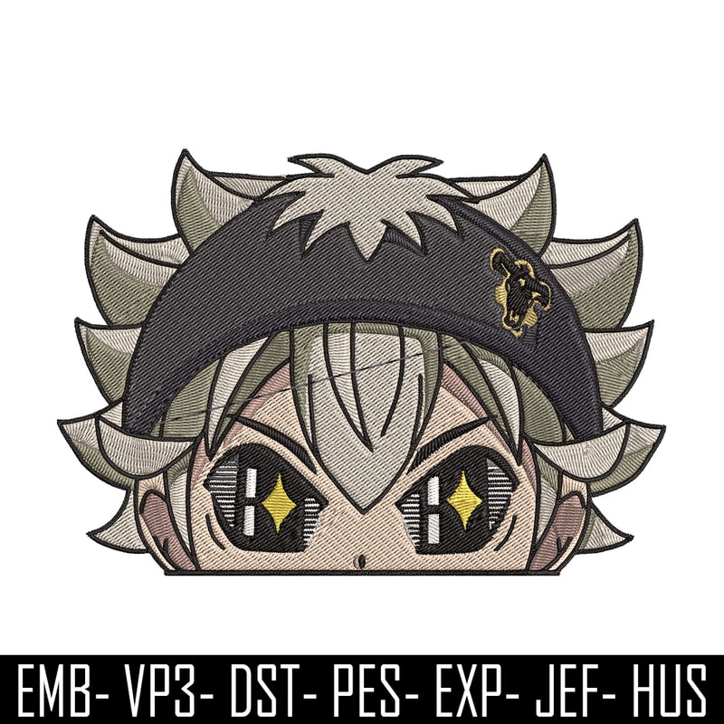 Asta Peeker Embroidery Design, Black clover Embroidery, Embroidery File, Anime Embroidery, Anime shirt,Digital download..jpg