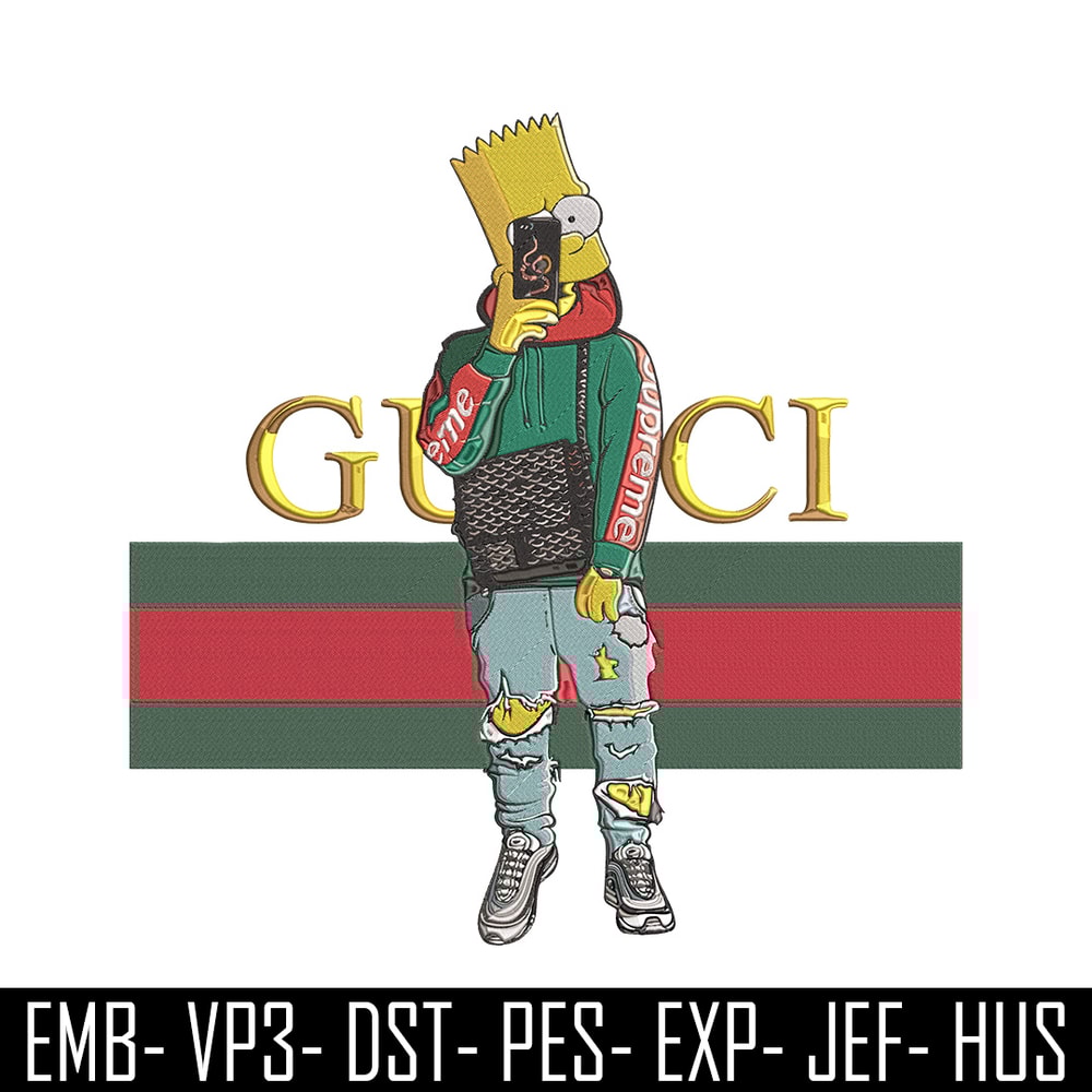 Bart Simpson Embroidery Design, Simpson Embroidery, Embroidery File, Anime Embroidery, Gucci shirt, Digital download.jpg