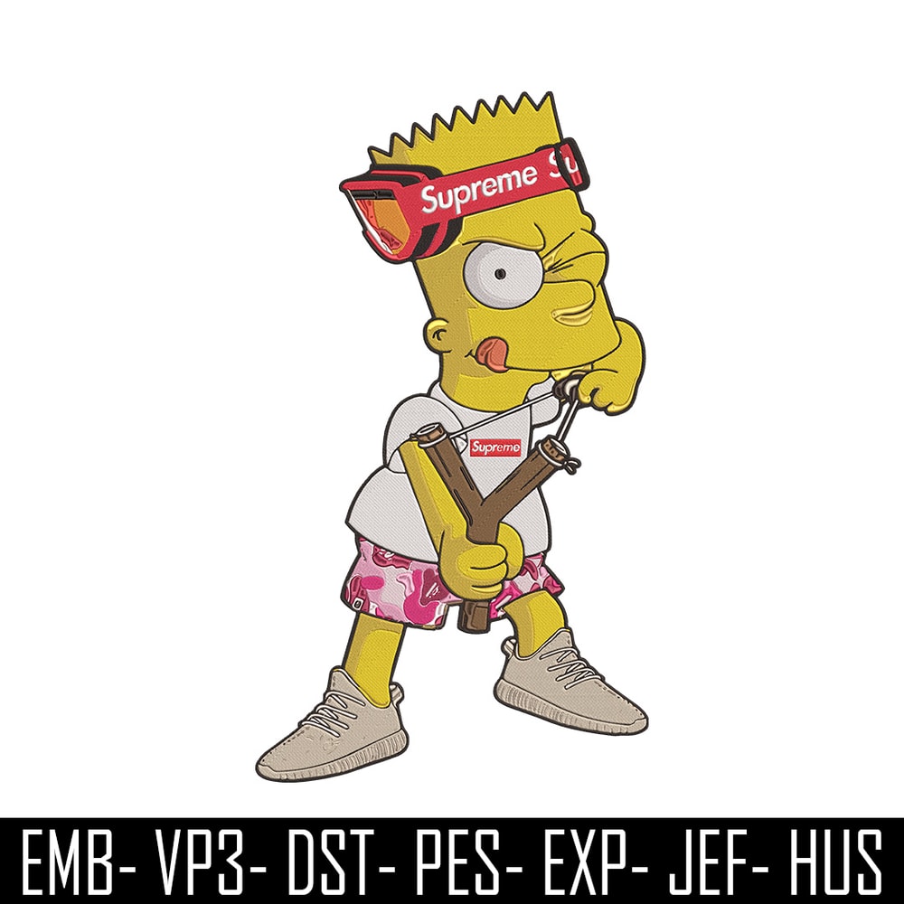 Bart x supreme Embroidery Design, Supreme Embroidery, Embroidery File, Anime Embroidery, Simpson shirt, Digital download.jpg