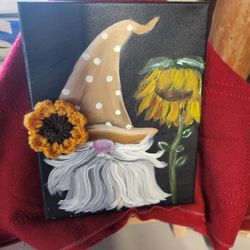 Sunflower Gnome Painting