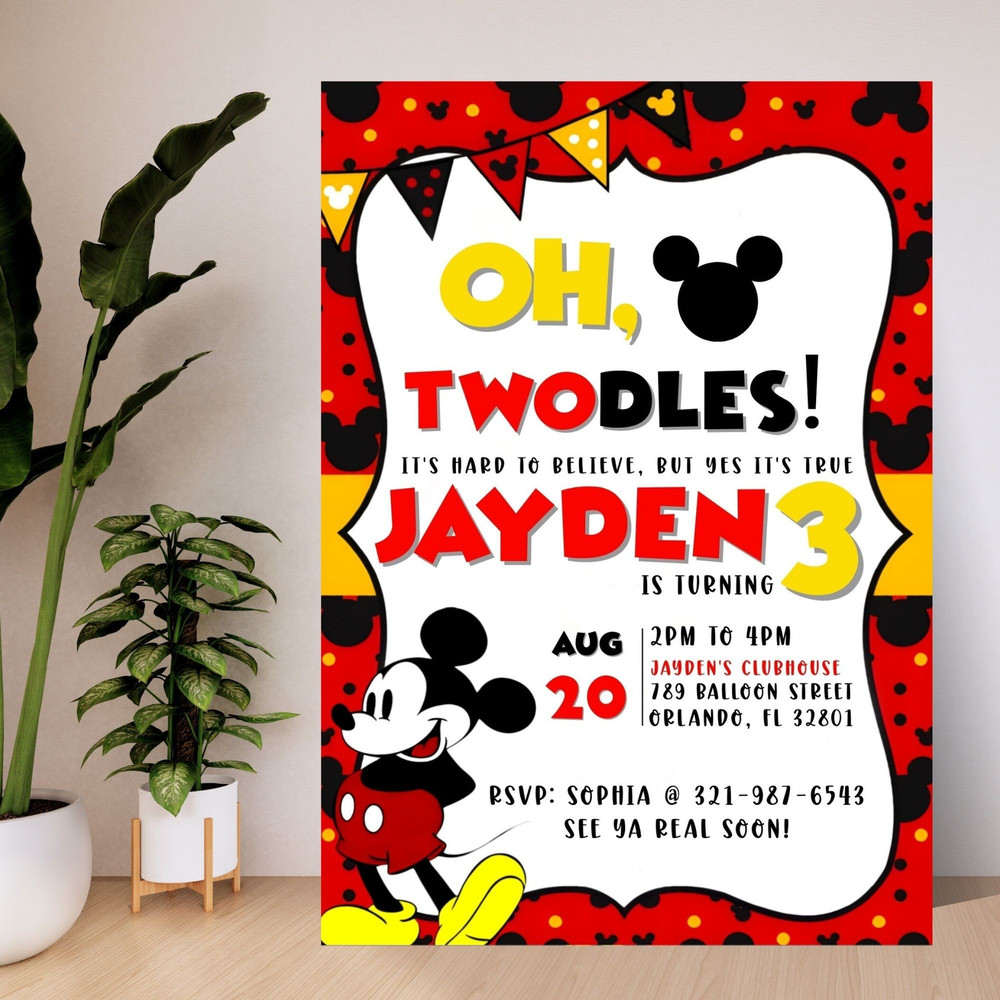 Mickey Mouse Birthday Invitation Mickey And His Friends Party Invite Editable Printable Template 2