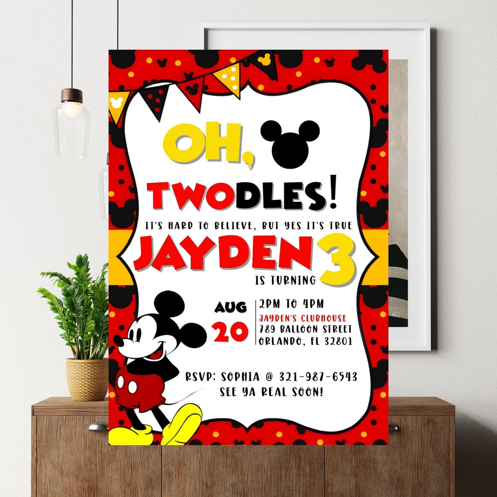Mickey Mouse Birthday Invitation Mickey And His Friends Party Invite Editable Printable Template 3